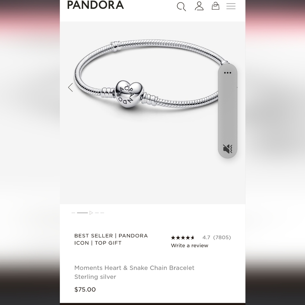 Pandora Silver Bracelet Heart Silver - Picture 7 of 7